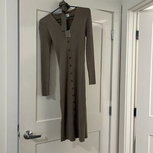 Brown button up dress